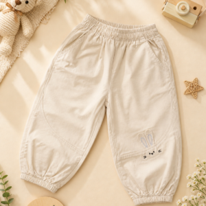 Beige Jogger Pants for Kids | Soft Everyday Comfort